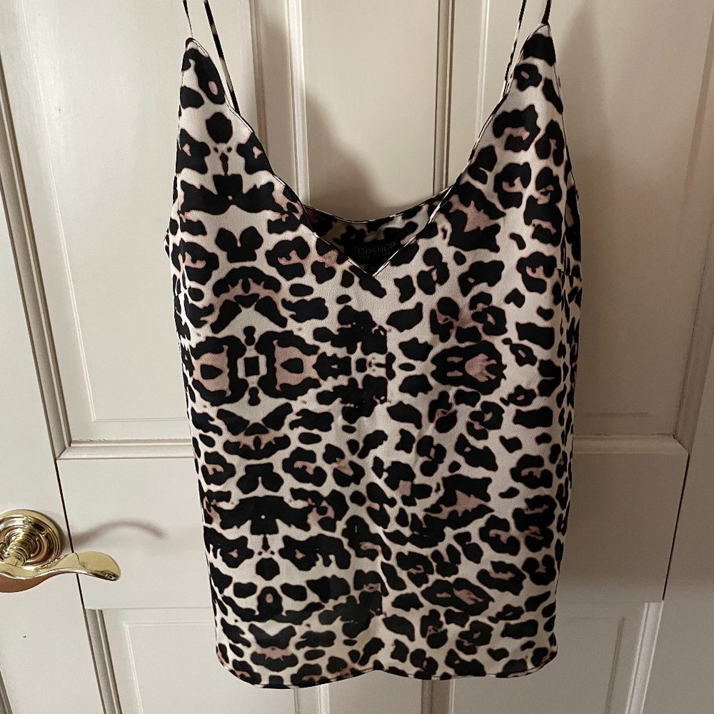 NWT Topshop Scalloped Leopard Camisole Sz 4